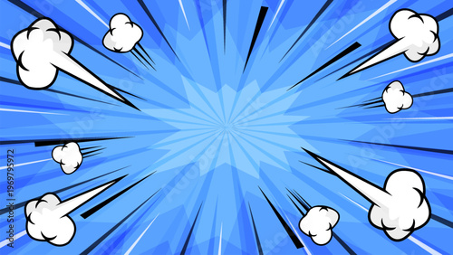 comic zoom blue cartoon background