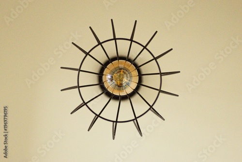 Abstract Geometric Ceiling Lamp Pattern – Symmetrical Minimal Background
