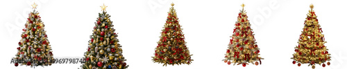 Celebrate the holiday season with our beautiful collection of pre-decorated Christmas trees. Featuring rich red and gold ornaments, these trees bring joy to any home.