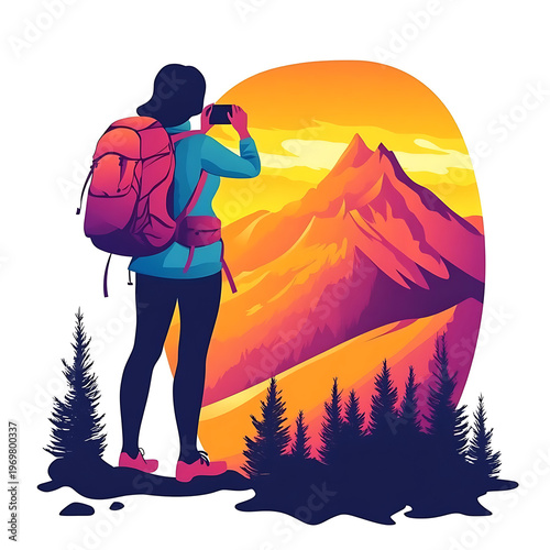 Adventure Awaits: Color Silhouette Poster