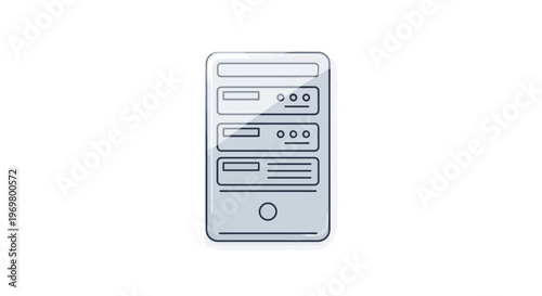 Server rack icon. Data storage, network equipment concept.