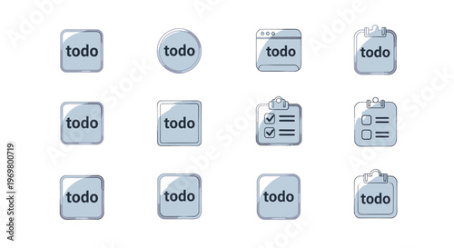 Todo list icon set. Task management concept.