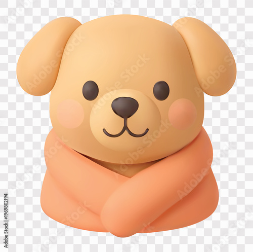 Pet Grooming and Care Set Vector Icon Set | 3D icon set | a dog in a towel