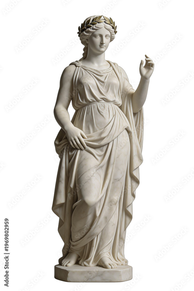 Obraz premium Classical Marble Woman Statue with Laurel Wreath