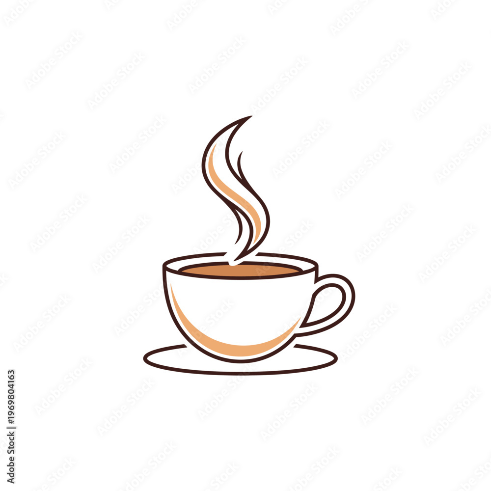 Obraz premium A steaming hot cup of coffee.