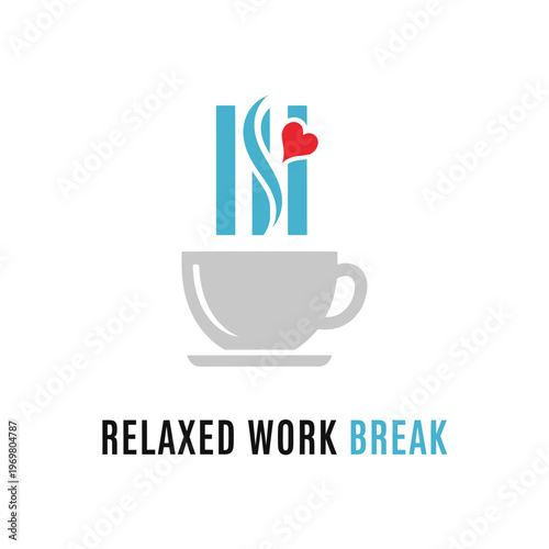 Relaxed work break with a cup of coffee.