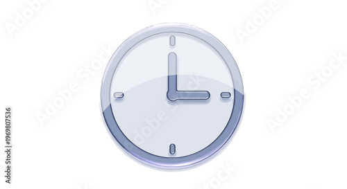 Clock icon showing 3 o'clock on white background