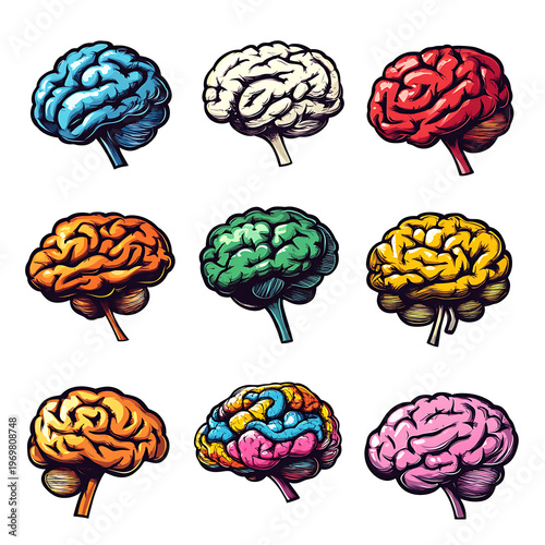 Collection of artistic mind symbols vector