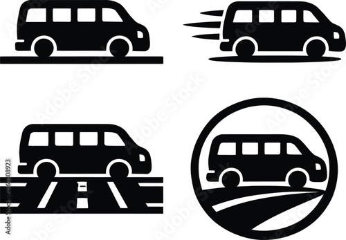 Black and white line of vintage double decker buses line vintage public transport