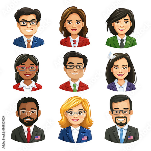 Diverse Election Day Characters Vector Illustration