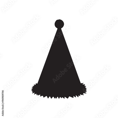 Party hat silhouette vector illustration on white background
