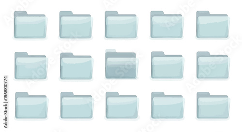 Folder icons set. File management concept.