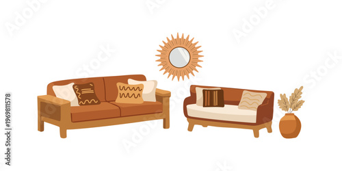 bohemian chic lounge furniture wicker poufs and cushions