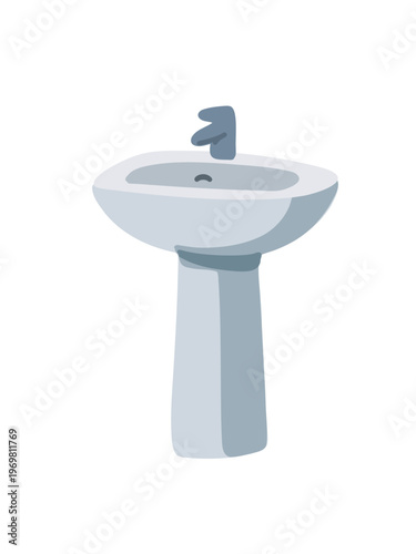 freestanding floor sink isolated on white background bathroom illustration