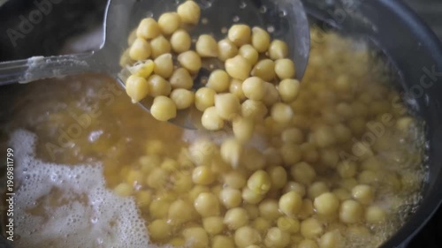 cooking chickpeas in a few footage