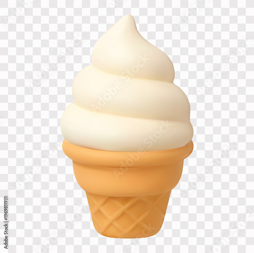 Sweet Ice Cream and Treats Vector Icon Set | 3D icon set | a soft-serve cone
