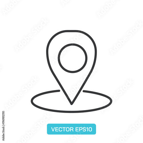 Location Icons. Thin Line Symbol Elements Collection.