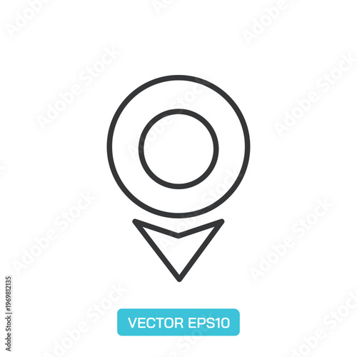 Location Icons. Thin Line Symbol Elements Collection.