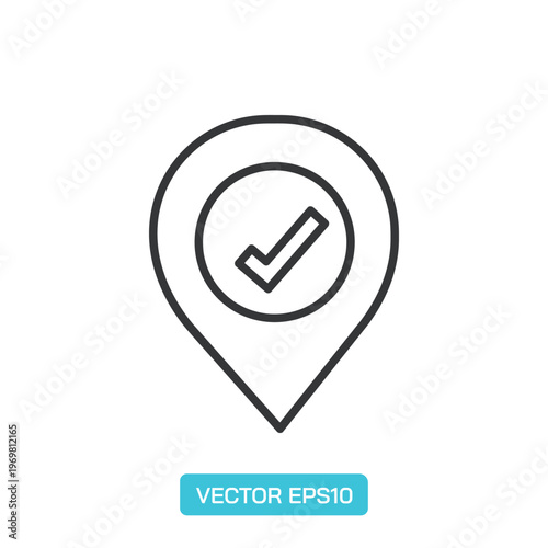 Location Icons. Thin Line Symbol Elements Collection.