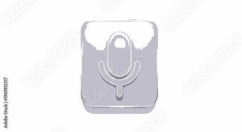 Microphone Icon on Square Button, Voice Recording App
