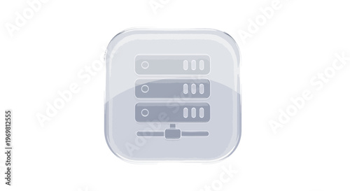 Server rack icon, data storage and network concept