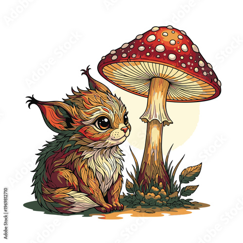 Whimsical illustration of fantasy creature.