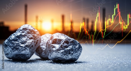 Industrial metals market with production and stock charts