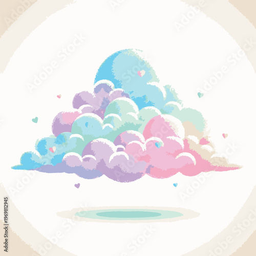 Colorful pastel cloud formation floating.