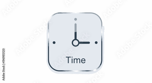 Time icon. Clock face with hands. Watch app design.