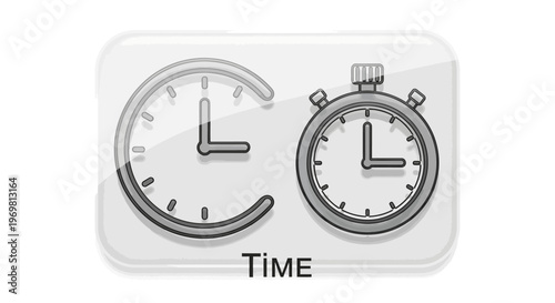 Time Management Icons: Clock and Stopwatch Symbols