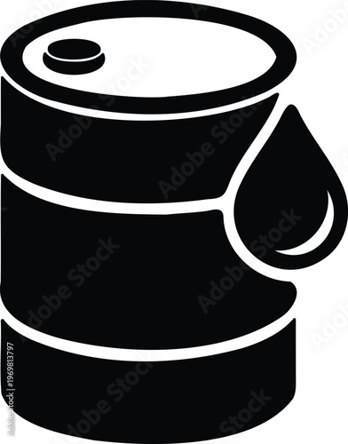 Oil drum with a drop of oil coming out  industrial barrel for petroleum products