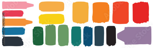 Colorful paint swatches a vibrant spectrum of hues and shades
