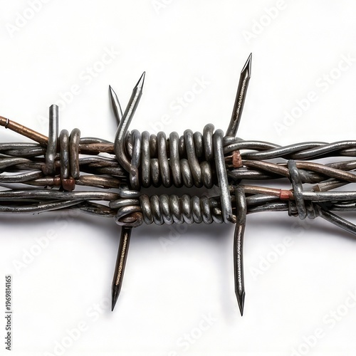 Macro shot of a single strand of barbed wire