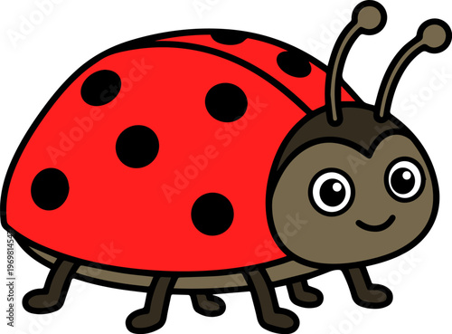 Cute cartoon ladybug vector illustration