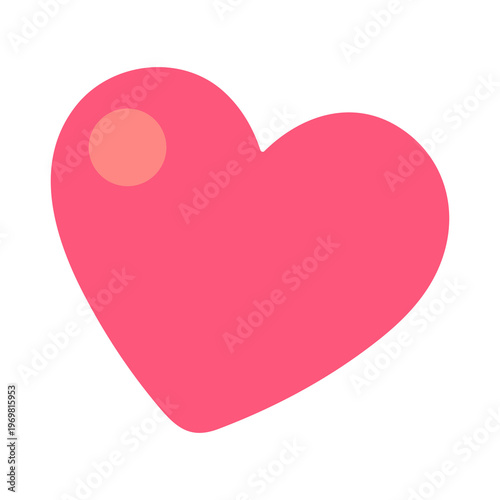 Pink heart with circular highlight flat vector