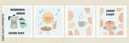 Abstract geometric sun, mid century modern shapes, boho sunset illustration, minimalist sun and coffee, organic clay art, contemporary wall  