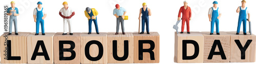 Miniature Workers on Labour Day Blocks miniature figures