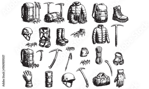 Winter Hiking Gear Set Collection