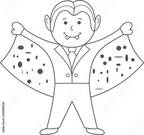 A cartoon man with cheese wings on his suit