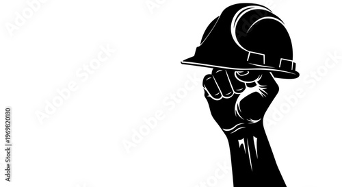 may day Industrial, construction, labor, worker icons, black silhouette, vector graphics Silhouette