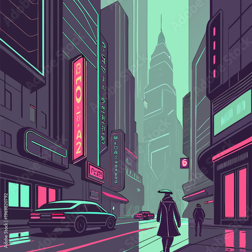 Epic Cyberpunk Mega City at Night