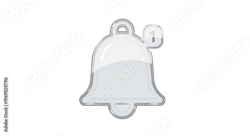 Notification bell icon with number one