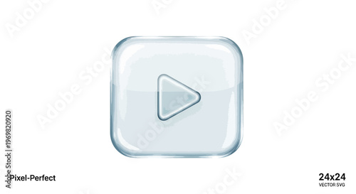 Play button icon. Glossy media player symbol. Start video sign.
