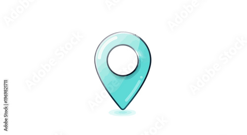 Teal Location Pin Icon for Maps and Navigation