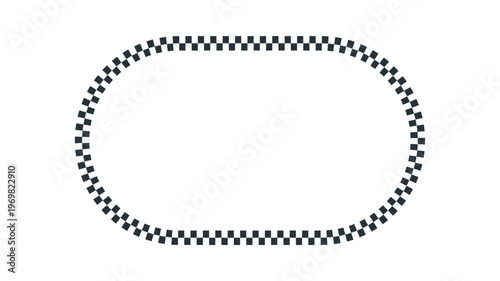 race track frame, rounded oval racetrack, circuit outline,. black and white border for racing motorsport.