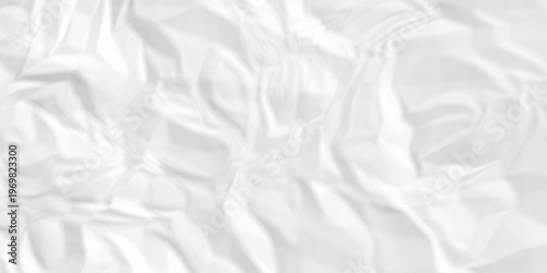 Crumple crushed white paper obsolete rumple craft design. wrinkle ripped cardboard crumple aged closeup recycled document grunge paper background.