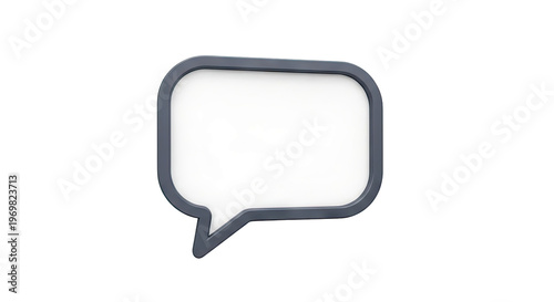 3D Rendered Speech Bubble on White Background