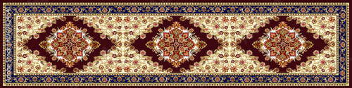 Luxury Red Persian Carpet Pattern with Floral Ornamental Design
