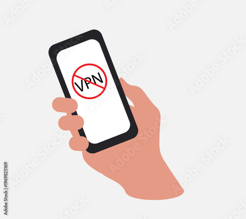 human hand with a smartphone, VPN, VPN ban, 