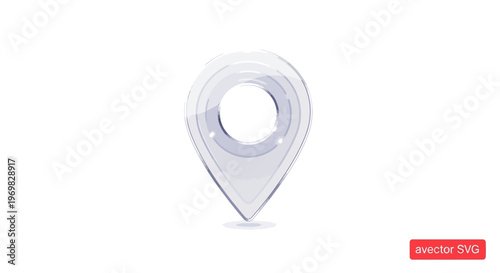 Location pin icon, map pointer, navigation mark